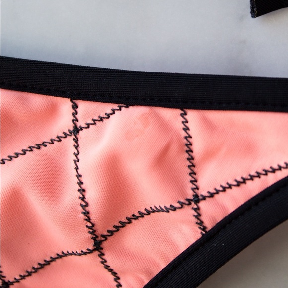 Iconic Chanel Vintage Spring 1995 Coral Pink Quilted 95P Bikini Swimsuit - Picture 12 of 12